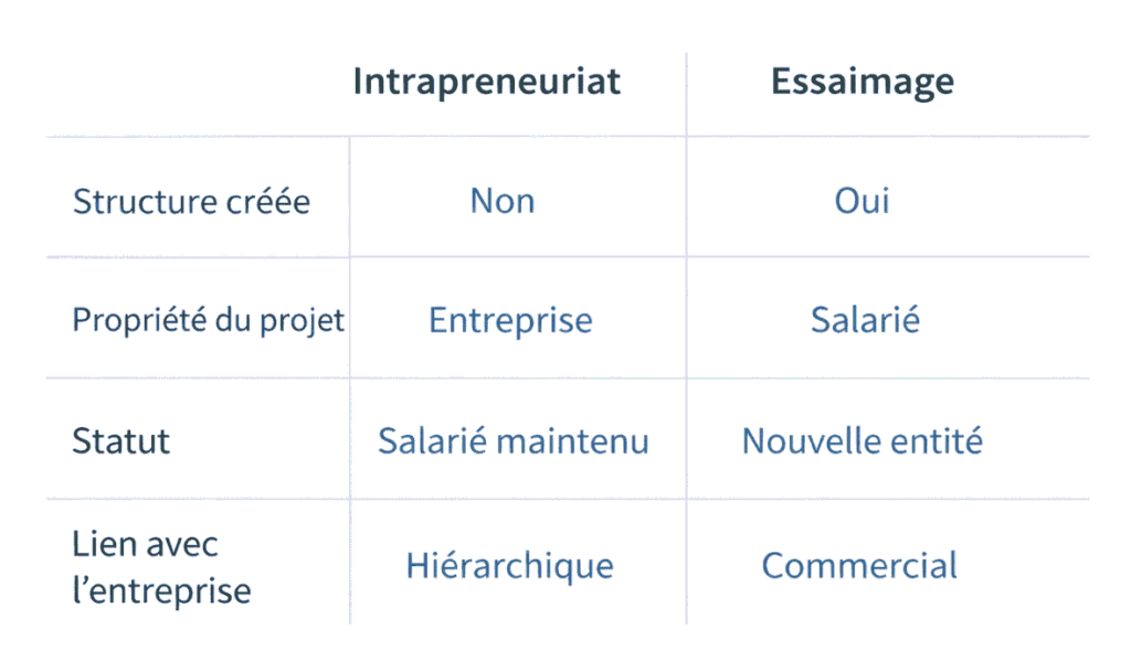 intrapreneuriat vs essaimage